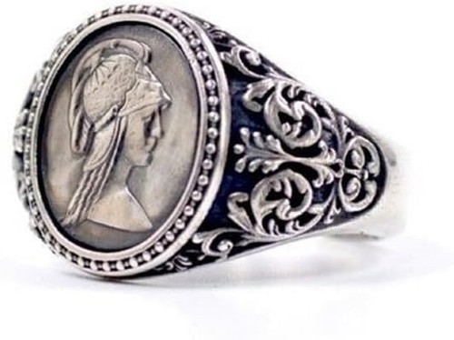 Anello con moneta dea - con, regina