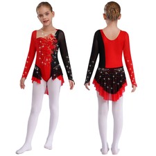 Vestito da performance per bambini e ragazze body a rullo allenamento unitard ritmico