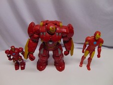 (3) Marvel Iron Man action figure con luci sonore braccio perforante 13" 11" 7"