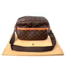 Borsa a tracolla Louis Vuitton Reporter PM monogramma pelle marrone autentica