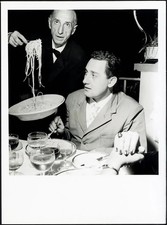 Foto vintage Alberto Sordi mangia spaghetti anni 50 Ft 37464 - Stampa 24x18 cm