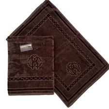 ROBERTO CAVALLI HOME SET SPUGNE 2 PEZZI "VENEZIA BROWN" PURO COTONE