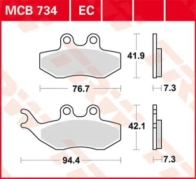 Trw mcb734ec pastiglie freno - pastiglie,
