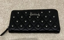 Portafoglio donna trapuntato nero Harrods - Nuovo senza etichette