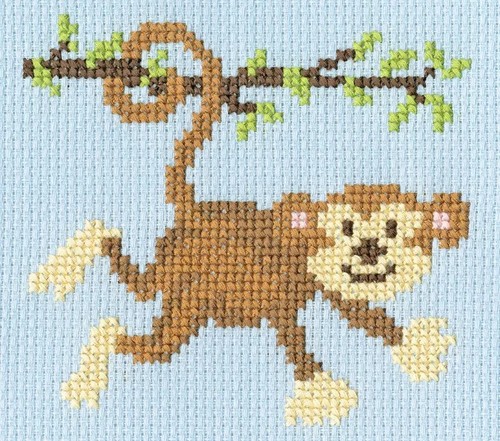 Kit punto croce monkey - monkey, mayhem