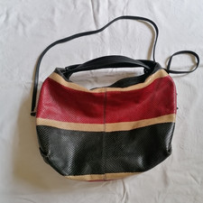 FURLA grande borsa in pelle a spalla colore nero rosso bianco