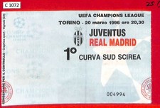 C1072 - Vecchio BIGLIETTO PARTITA CALCIO - 1995 / 96  JUVENTUS vs REAL MADRID