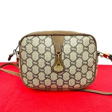 Gucci mini borsa a tracolla in pelle marrone chiusura con zip vintage autentica