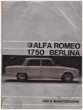 Alfa Romeo 1750 BERLINA-  manuale uso e manutenzione – DRIVER’S  HANDBOOK!!!