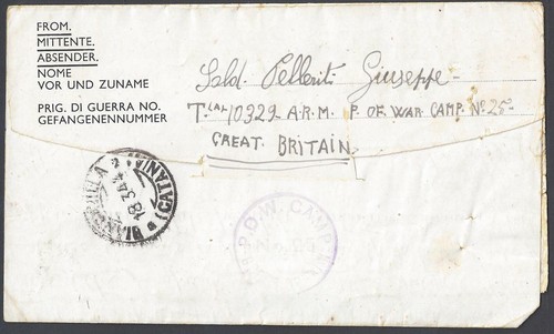 Italia 1944 prigioniero - gb,
