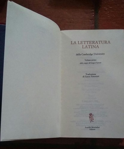 Letteratura latina della - la,