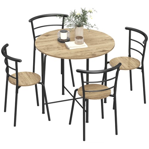 Homcom set tavolo rotondo - tavolo, con