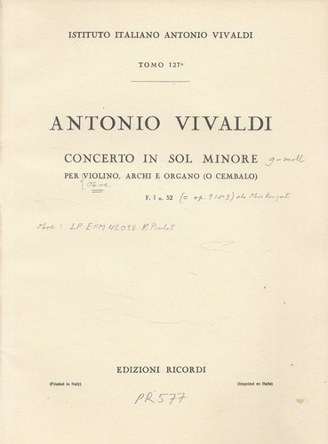 Concerto sol minore per - sol,