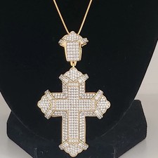 Ciondolo croce placcato oro 14