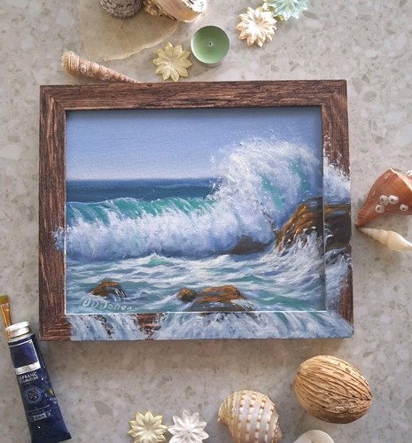 Dipinto olio paesaggio marino