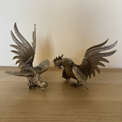 Vintage metal fighting rooster - vintage,