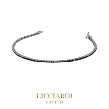 Tennis unisex oro bianco 18kt con zirconi bianchi e neri