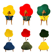 Sedia DANBER Vintage Design Unica Legno Metallo Fiori