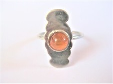 Anello Vero Argento Con Ambra
