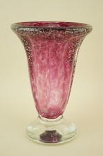 Vaso vetro soffiato sommerso pulegoso o a bolle Murano Venezia 1900 XX Firmato