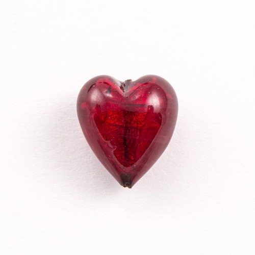 Perla cuore vetro murano - perla,