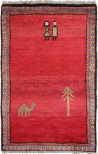 Originale Tappeto Persiano Gabbeh Ghashghai Orientale 133 CM X 84 Vecchio Natura