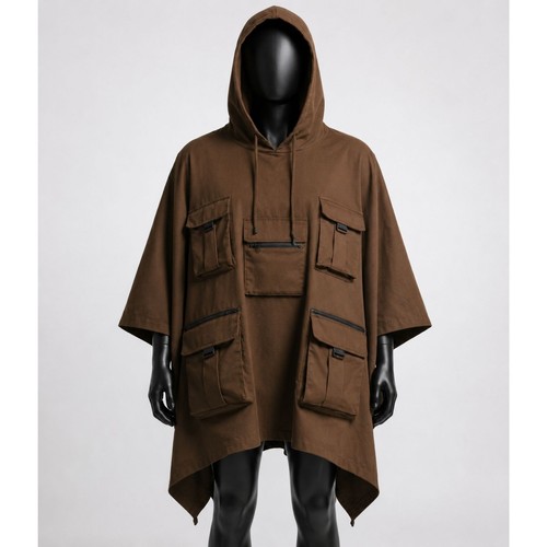 Men brown hooded utility - brown,