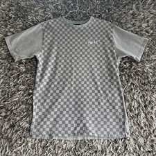 T-shirt uomo vintage DrunknMunky grigia stampa a quadri taglia XL skater hip hop