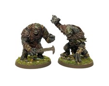 HILL TROLLS OF ANGMAR 2 signore degli anelli warhammer 28mm dipinto MESBG