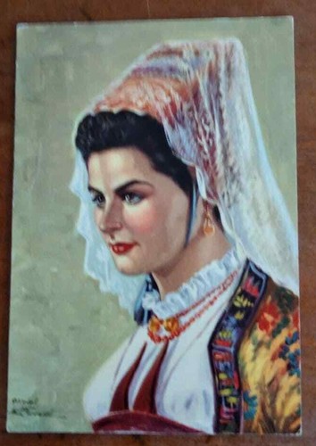 4827 cartolina costumi sardi - ,