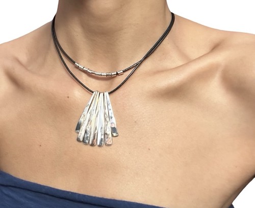 Collana con ciondolo barre - , in