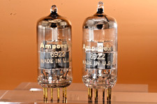 Matched Amperex 6922 Pair – New York Code – Gold Pins – 100/100 & 106/106 Tested