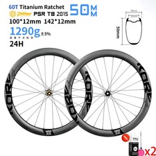 Set ruote in carbonio Kore 50 mm 700C clincher freno a disco 60 denti mozzo a cricchetto