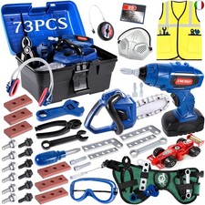 73 Pcs Set di Attrezzi per Bambini - Strumenti di Lavoro Giocattolo - Cassetta