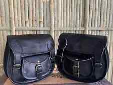 2 Borse Laterali Vintage Per Moto In Vera Pelle