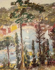 Michele Cascella - Portofino - Serigrafia vintage originale - con certificato.