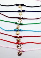 Collana choker cordino nylon colorato pendente ciondolo acciaio dorato donna