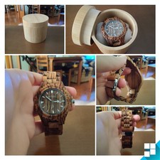 Orologio in legno + Box Bambu', 50mm, Nuovo 