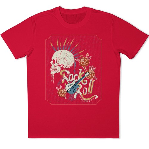 Maglietta rock roll skull - rock,