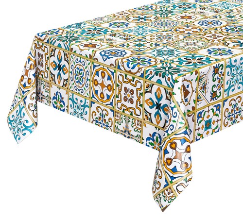Tovaglia antimacchia maiolica - tovaglia,