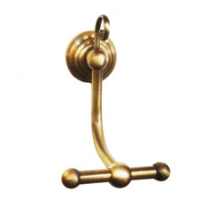 Gancio accappatoio tovaglia bagno stile classico in ottone bronzato ricciolo