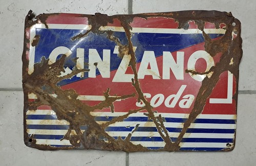 Tabella smaltata cinzano - smaltata, soda