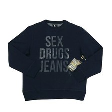 Maglione in pile jeans $265 PRPS Goods & Co Sex Drugs taglia XL Urban Streetwear