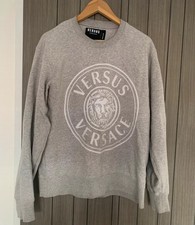 Felpa VERSACE VERSUS uomo girocollo logo in rilievo cotone girocollo grigio taglia M