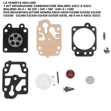 KIT RIPARAZIONE MEMBRANE CARBURATORE WALBRO 40-5 DECESPUGLIATORE 32F 34F 36F 44F