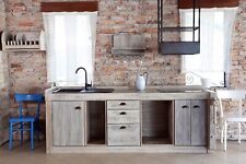 Cucina INDUSTRIAL SHABBY + scolapiatti mensola NO elettrodomestici 240x60xh88 cm