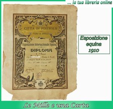 DIPLOMA antico ESPOSIZIONE EQUINA fiera di Pinerolo cavalli da tiro allevamento