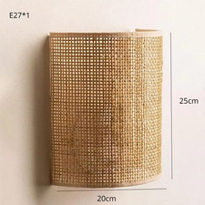 Lampada Da Parete in Rattan