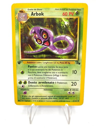 Carta pokemon arbok 1a - carta, 31/62