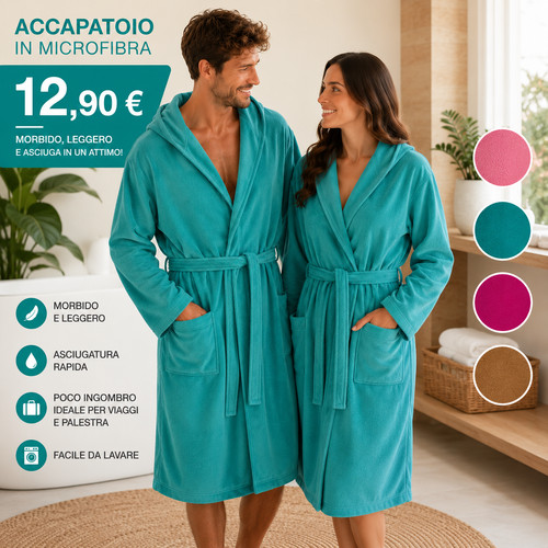 Accappatoio unisex microfibra - accappatoio,